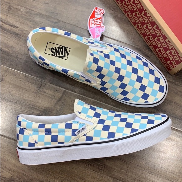 vans slip on blue topaz